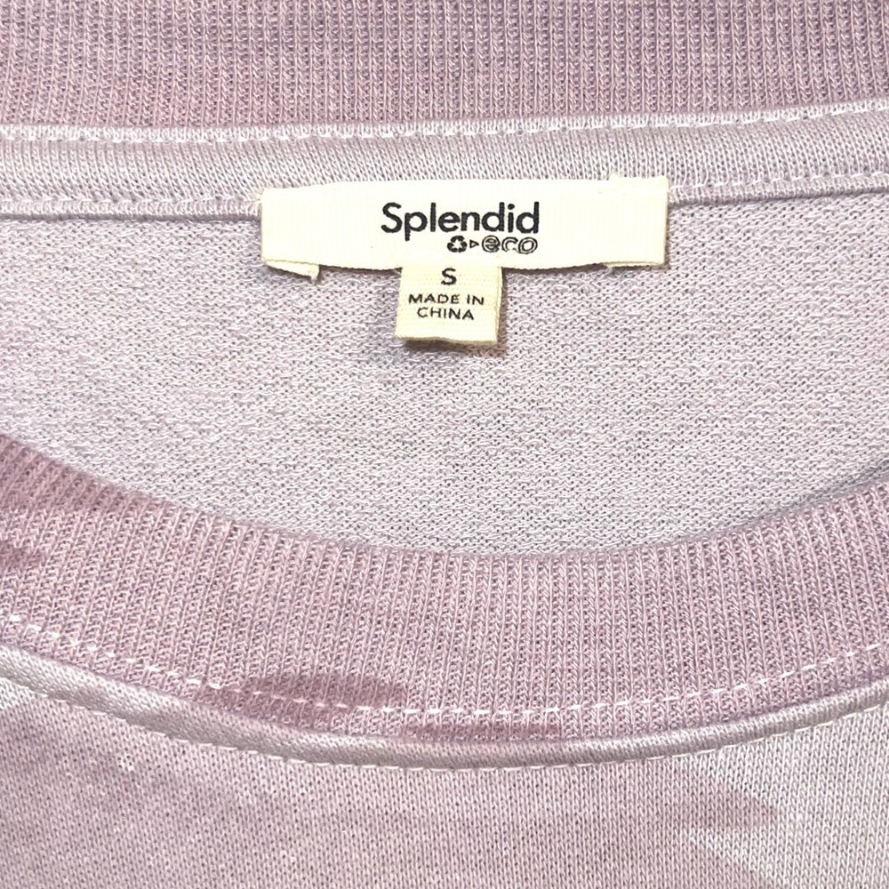 NEW Splendid Eco Shadow Palm Pullover Crewneck Sweatshirt Iris Lavender Purple - Picture 4 of 4